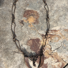 Handmade copper medieval necklace