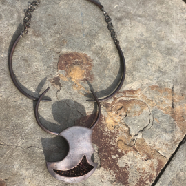 Hand constructed copper statement neckwear
