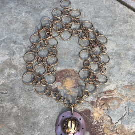 Handmade Medieval pendant with chainmaille