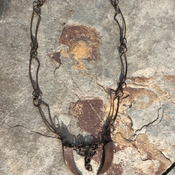 Copper link necklace