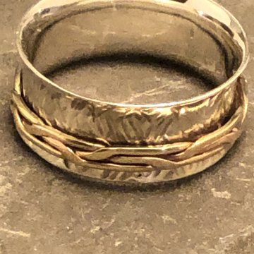 SOLD Brass twist spinner ring