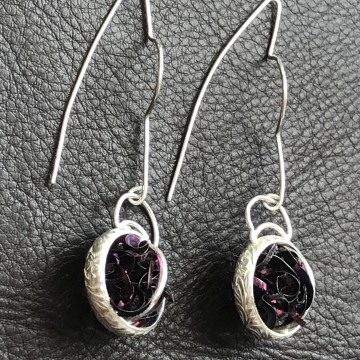 Silver and steel earring